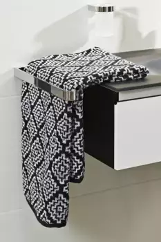 Done. полотенце для душа "Daily Shapes Boho", (1 шт.), жаккардовая ткань, современный ромбовидный узор 70х140 см (1 шт.), черно-белый