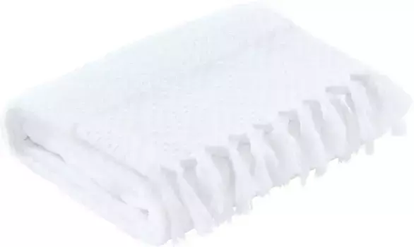 Done. полотенце для душа "Прованс Богема", (1 шт.), однотонное, стиль бохо, с эффектной каймой и бахромой 70х140 см (1 шт.), белый