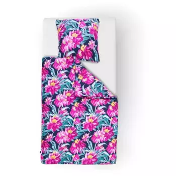 Done. постельное белье «Пионы», постельное белье с двусторонним принтом и кантом, цвет brombeer/schwarz/grn