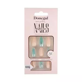 ДОНЕГАЛ Наращивание ногтей - фисташка и перо (3096) 1 упаковка - 24 шт, Donegal
