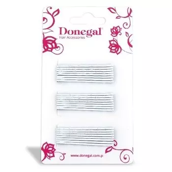Donegal, Заколки для волос узкие, белые, 24 шт