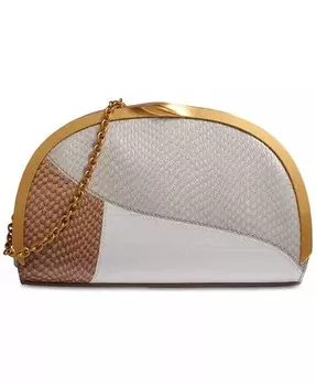 Donna Karan Lawrence Клатч-цепочка со змеиной отделкой Donna Karan New York, бежевый