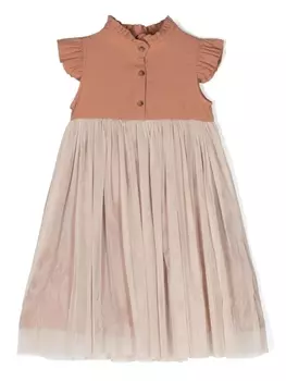 Donsje платье-рубашка с оборками, коричневый