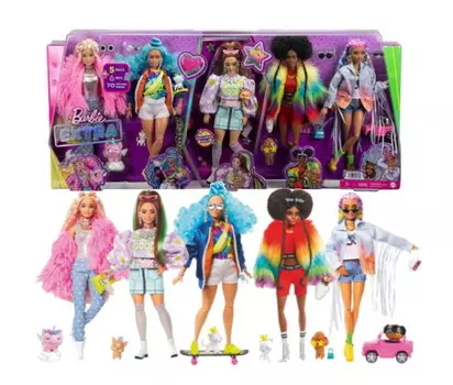 Дополнительный набор Mattel Barbie из 5 кукол с аксессуарами