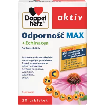 Doppelherz Odporność Max + Echinacea биологически активная добавка, 20 таблеток/1 упаковка