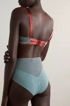 DORA LARSEN + NET SUSTAIN Бюстгальтер-балконет Enid из переработанного кружева и тюля на косточках, фиолетовый