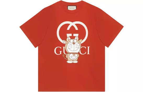 Doraemon X Футболка мужская красная Gucci, красный