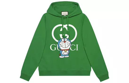 Doraemon X Толстовка унисекс зеленая Gucci, зеленый