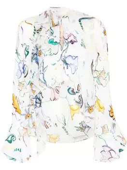 Dorothee Schumacher блузка с цветочным принтом, белый