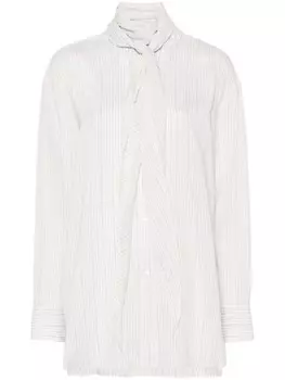 Dorothee Schumacher блузка в полоску с шарфом, белый