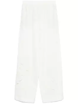 Dorothee Schumacher брюки с цветочной вышивкой, белый