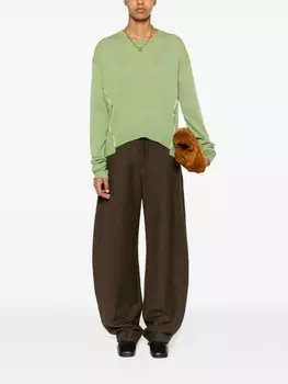 Dorothee Schumacher джемпер в рубчик с бахромой, зеленый