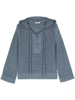 Dorothee Schumacher джемпер в технике кроше с капюшоном, синий
