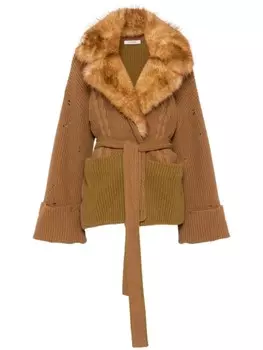 Dorothee Schumacher кардиган Fur Opulence, нейтральный цвет