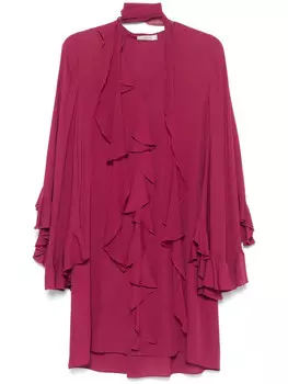 Dorothee Schumacher платье мини с оборками, фиолетовый