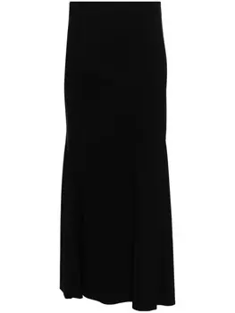 Dorothee Schumacher расклешенная юбка миди с декоративной строчкой, черный
