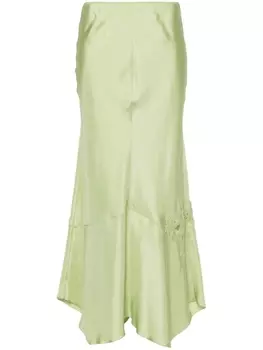 Dorothee Schumacher шелковая юбка макси Sensual Coolness, зеленый