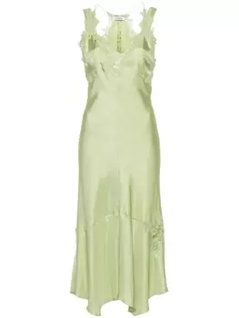 Dorothee Schumacher шелковое платье из апликации, зеленый