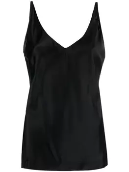 Dorothee Schumacher топ из эластичного шелка с V-образным вырезом, черный