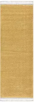 Дорожка Carpet City с высоким ворсом "Pulpy 100", прямоугольная, особо мягкая, с бахромой, однотонная 80х300 см, цвет gelb