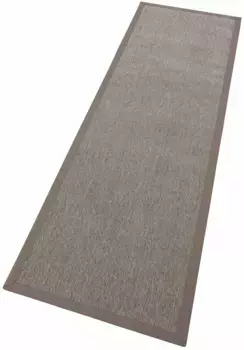 Дорожка Dekowe "Naturino Rips", прямоугольная, ковровая дорожка, плоское плетение, имитация сизаля, бордюр, подходит для использования на открытом воздухе 80х250 см, серый