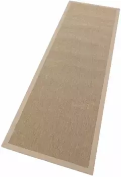 Дорожка Dekowe "Naturino Rips", прямоугольная, ковровая дорожка, плоское плетение, имитация сизаля, бордюр, подходит для использования на открытом воздухе 80х250 см, цвет natur