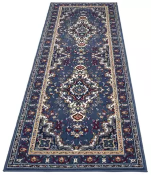 Дорожка для дома "Восточная", прямоугольная, дорожка, мостик, короткий ворс, восточный вид, с каймой, плетенная Home affaire 80х250 см, светло-синий