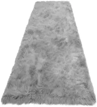 Дорожка для домашнего дела "Валерия", прямоугольная, высота 60 мм, дорожка из искусственного меха, особенно мягкая и пушистая Home affaire 90х160 см, серый