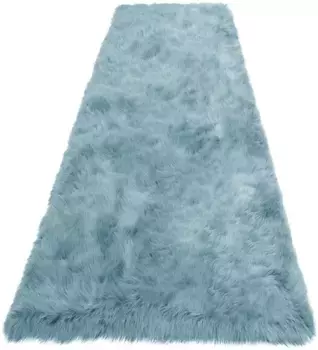 Дорожка для домашнего дела "Валерия", прямоугольная, высота 60 мм, дорожка из искусственного меха, особенно мягкая и пушистая Home affaire 90х160 см, цвет ice-bleu