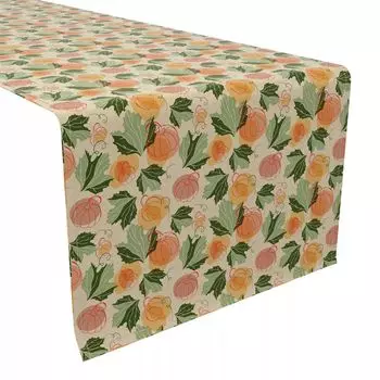 Дорожка для стола, 100 % хлопок, 16х108 дюймов, коллаж из тыкв.