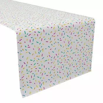 Дорожка для стола, 100 % хлопок, 16x108 дюймов, посыпка на белом