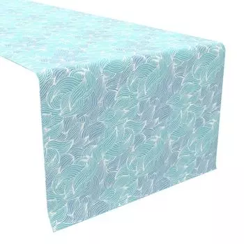 Дорожка для стола, 100 % хлопок, 16x108 дюймов, Брызги волн.