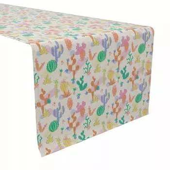 Дорожка для стола, 100 % хлопок, 16x108 дюймов, яркий узор пустыни.