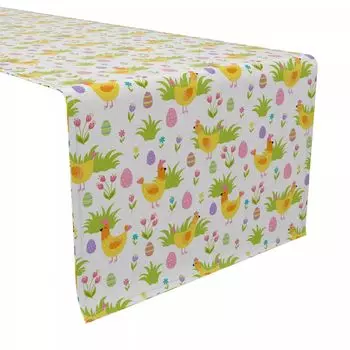 Дорожка для стола, 100 % хлопок, 16x108 дюймов, милая весенняя пасха