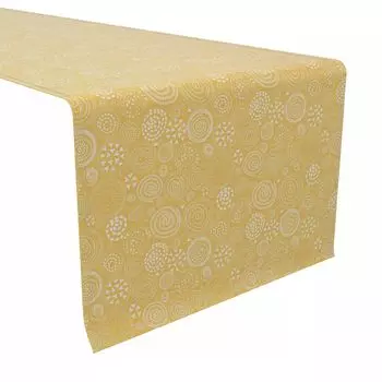 Дорожка для стола, 100 % хлопок, 16x108 дюймов, яркие узоры в кругах.