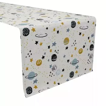 Дорожка для стола, 100 % хлопок, 16x108 дюймов, Cartoon Galaxy