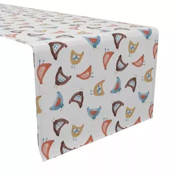 Дорожка для стола, 100% хлопок, 16x108 дюймов, дизайн Country Chickens