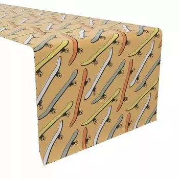 Дорожка для стола, 100 % хлопок, 16x108 дюймов, графика для скейтборда.