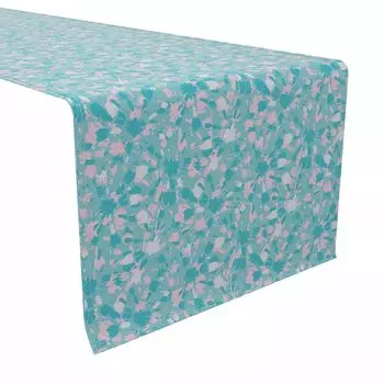 Дорожка для стола, 100 % хлопок, 16x108 дюймов, розовая краска для галстука цвета морской волны.
