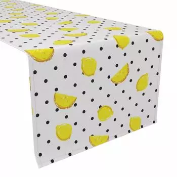 Дорожка для стола, 100 % хлопок, 16x108 дюймов, Summertime Lemons.