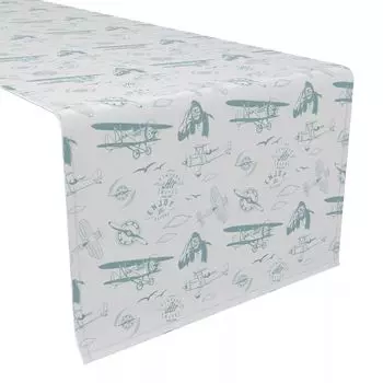 Дорожка для стола, 100 % хлопок, 16x72 дюйма, Vintage Aviation