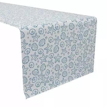 Дорожка для стола, 100% хлопок, 16x72 дюйма, каракули Beach Shells