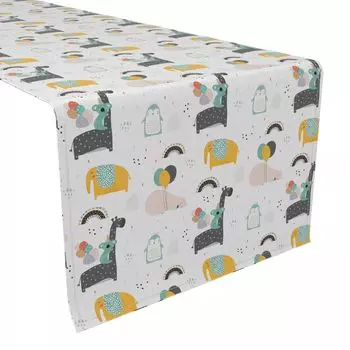 Дорожка для стола, 100% хлопок, 16x90 дюймов, Party Animals