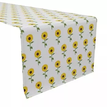 Дорожка для стола, 100 % хлопок, 16x90 дюймов, повтор подсолнечника.