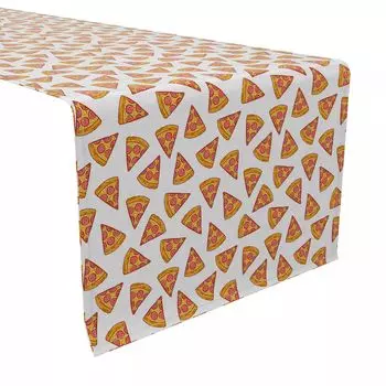 Дорожка для стола, 100 % хлопок, 16x90 дюймов, Pizza Party.