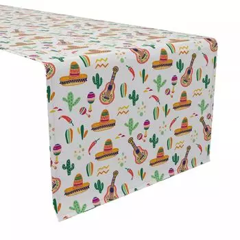Дорожка для стола, 100 % хлопок, 16x90 дюймов, празднование Синко Де Майо