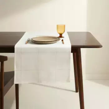 Дорожка для стола из хлопка в клетку Gold El Corte Ingls, золото