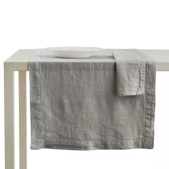 Дорожка на стол из чистого льна, без глажки - Андромеда Lisola Stone, цвет Grigio Chiaro (Prisma)