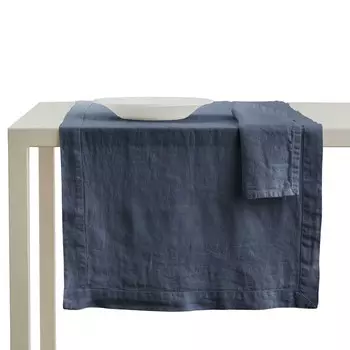 Дорожка на стол из чистого льна, без глажки - Андромеда Lisola Stone, деним