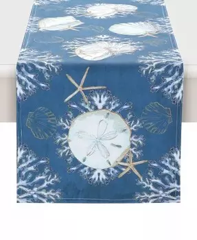 дорожка Playa Shells, 13 x 72 дюйма Laural Home, синий